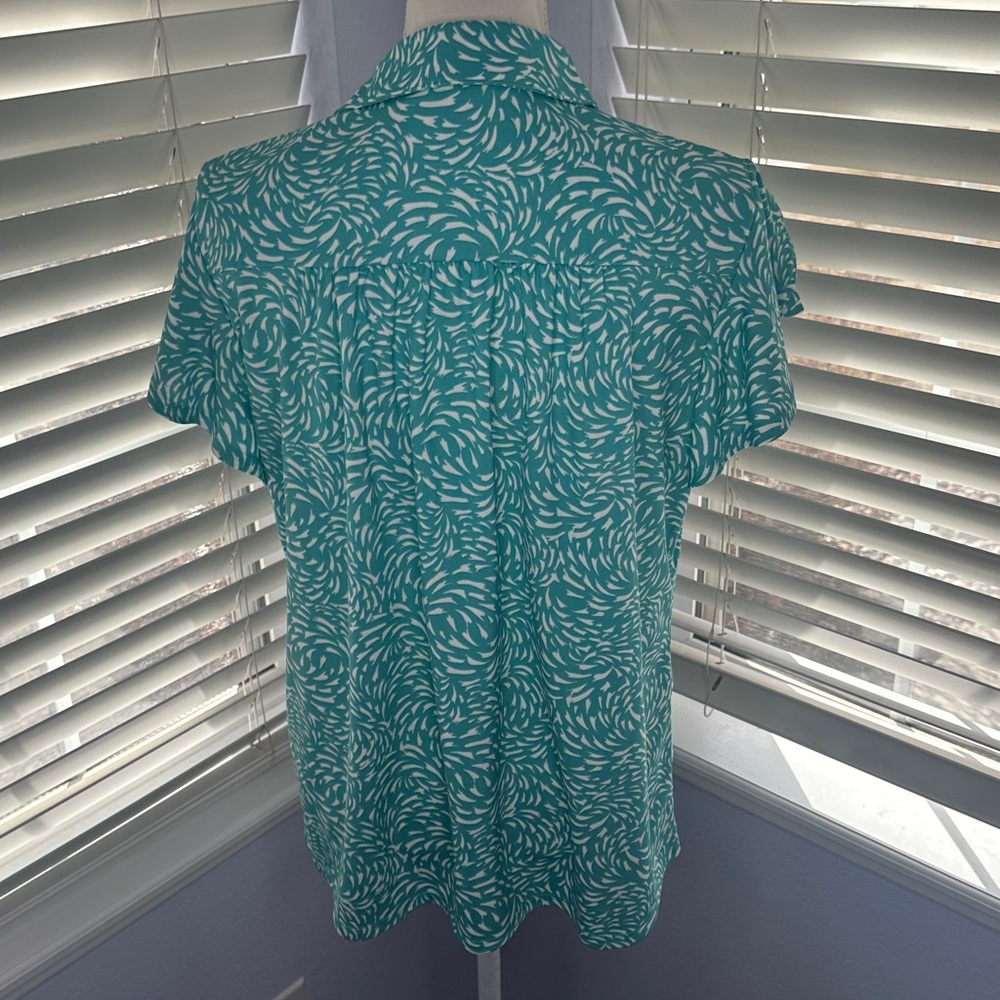 Chico's Turquoise Swirl Blouse - Picture 4 of 8